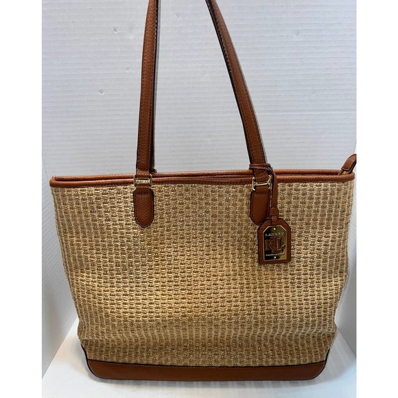 Lauren Ralph Lauren Handbags - Lauren Ralph Lauren Clifton Reese Natural Soft Straw Tote